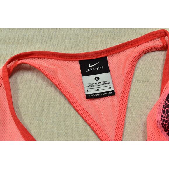 Nike Dri-FIT Women's Pink Black Athletic Tank Top Size L Gym Run Yoga - Picture 5 of 8